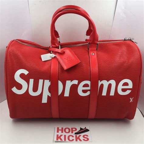 supreme x lv duffle bag black|louis vuitton supreme duffle.